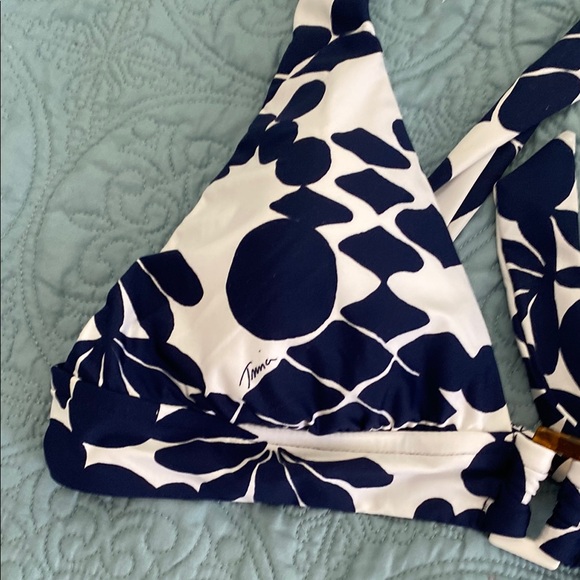 NWT Trina Turk Navy and White adjustable Bikini Sz 14 - Picture 3 of 15